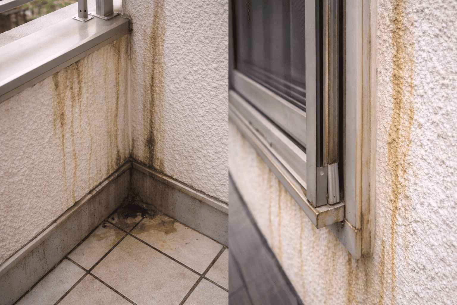 シミがあるベランダ