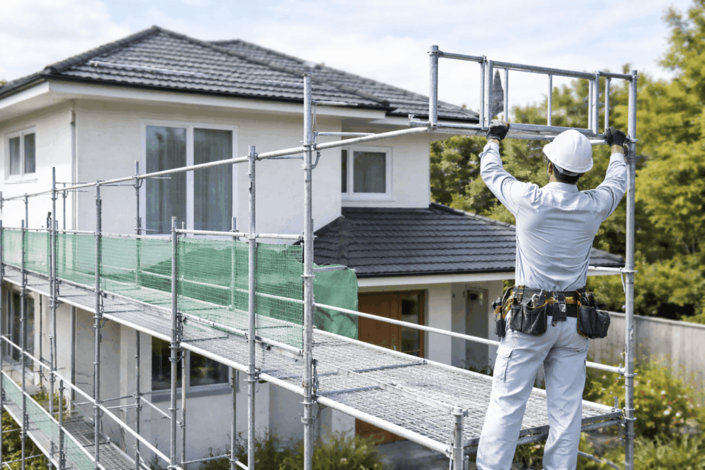 外壁塗装の足場