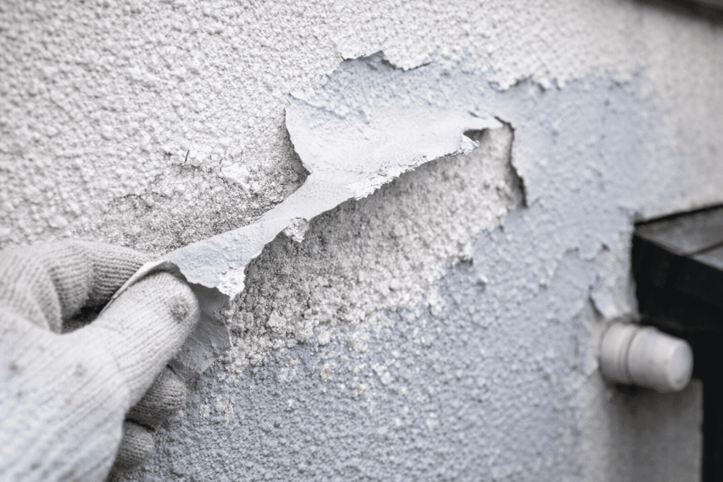 塗料がはがれた外壁